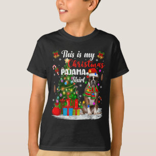 Camiseta Boxin Dog Xmas Tree Lights Este É O Meu Pai Natal