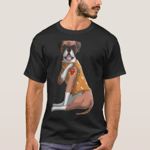 Camiseta Boxin, Eu Amo Mamãe Tatuagem Cachorro Engraçado Di