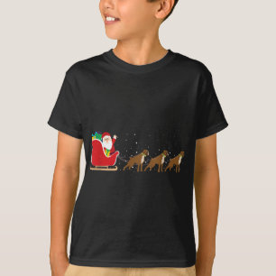 Camiseta Boxin Papais noeis Sleigh de Natal - Cachorro Engr