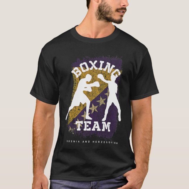 Camiseta Boxing Bosnia & Herzegovina Combat Sports Fighter  (Frente)