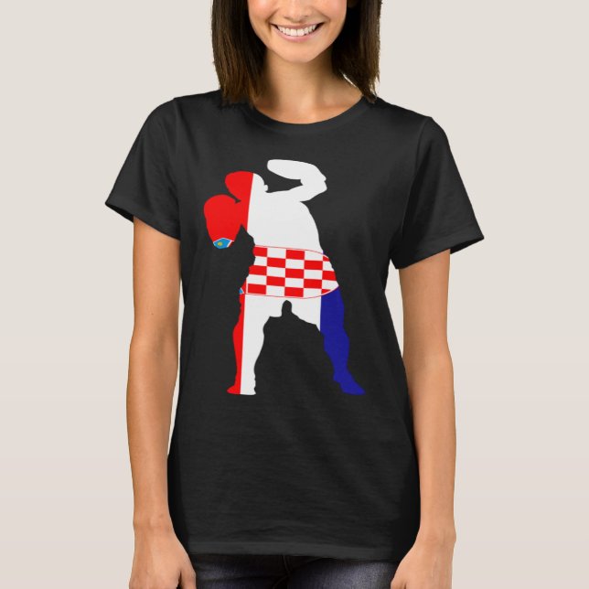 Camiseta Boxing Croatia Flag Men Boys Box Male Competitive  (Frente)