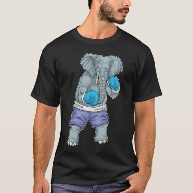Camiseta Boxing de elefante Boxing luvas Boxing (Frente)