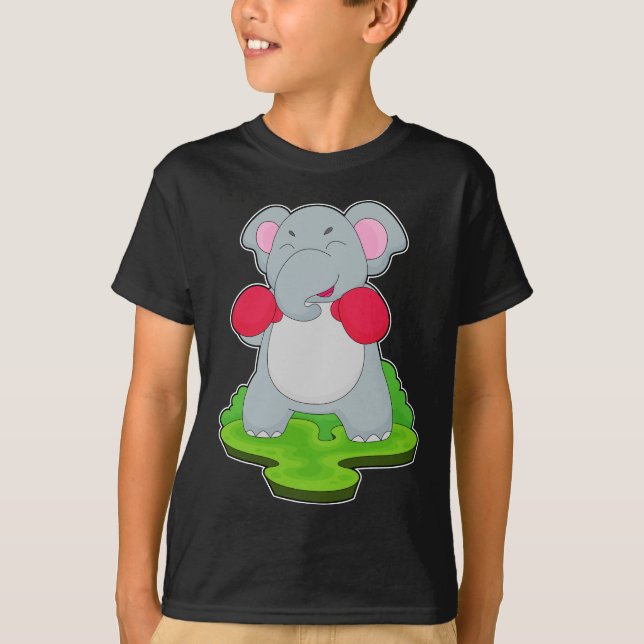 Camiseta Boxing de elefante Boxing luvas Boxing (Frente)
