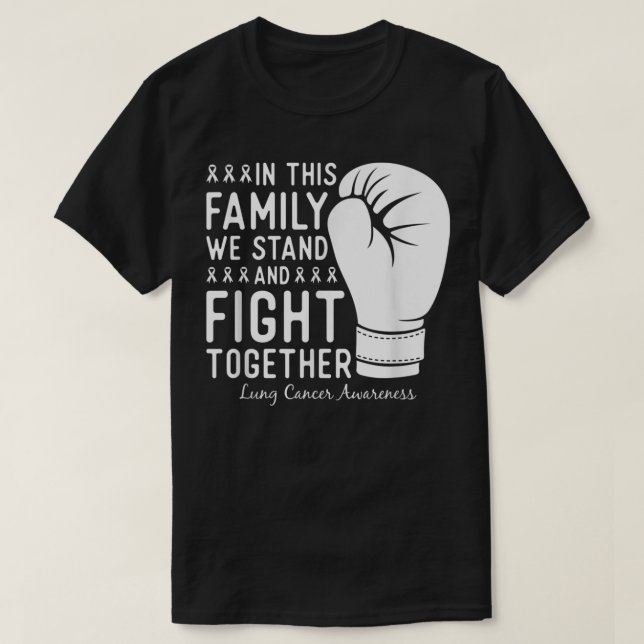 Camiseta Boxing de Suporte à Família para a Consciência do  (Frente do Design)