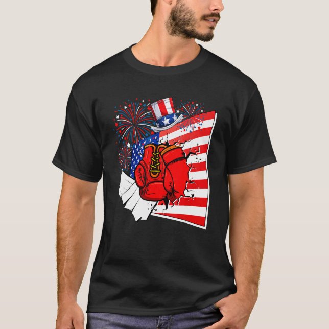 Camiseta Boxing Equipment Costume American Flag 4th Of July (Frente)