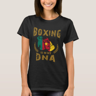 Camiseta Boxing está no meu D N A Camarões Bandeiras Boxand