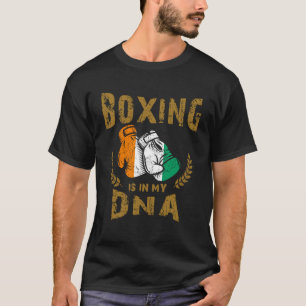 Camiseta Boxing está no meu D N A Costa do Marfim Bandeira