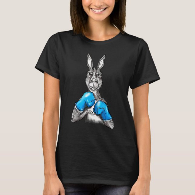 Camiseta Boxing Kangaroo Sport Blue Glove (Frente)
