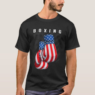 Camiseta Boxing USA American Flag Boxing Luvas