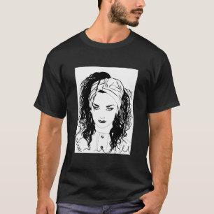Camiseta BOY GEORGE (Preto &amp; vermes brancos.) T-Shi clá