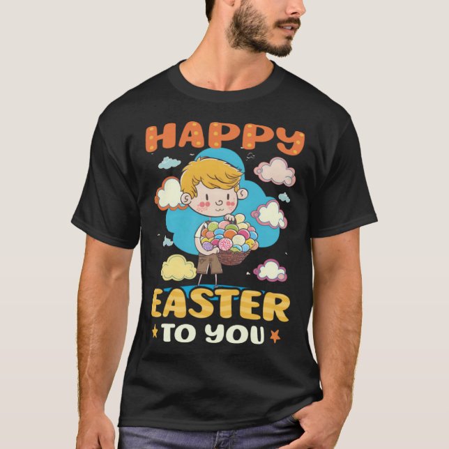 Camiseta Boy Happy Easter Christian Easter (Frente)