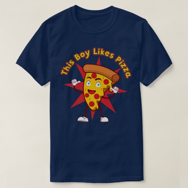 Camiseta Boy Likes Pizza Funny Saying Pizza Chef  (Frente do Design)