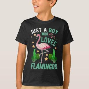 Camiseta Boy Loves Flamingos Kawaii Flamingo