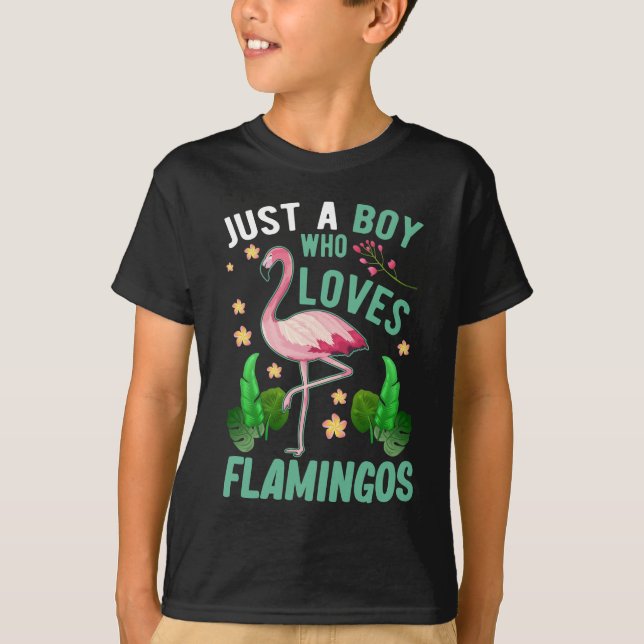 Camiseta Boy Loves Flamingos Kawaii Flamingo (Frente)