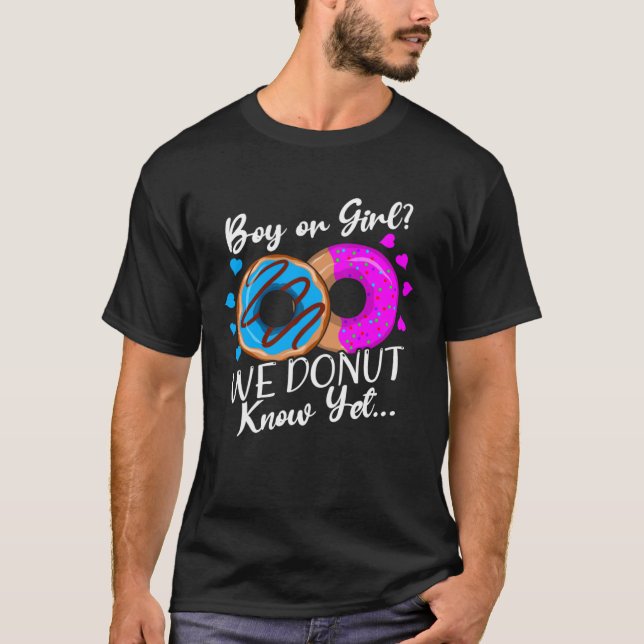 Camiseta Boy or Girl We Donut Know Gender Reveal  Sweet Dou (Frente)
