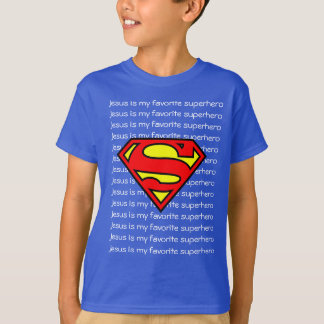 Camiseta Boy T-shirt. Jesus is my favorite superhero!