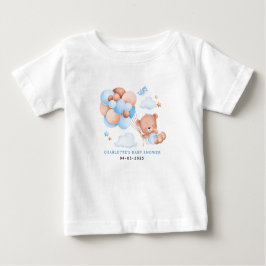 Camiseta Boy Teddy Bear “We Can Bearly Wait” Baby Shirt