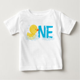 Camiseta Boy Watercolor Rubber Duque ONE + Nome no Verso