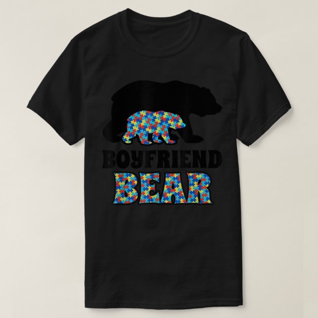 Camiseta Boyfriend Bear Autism Awareness  (Frente do Design)