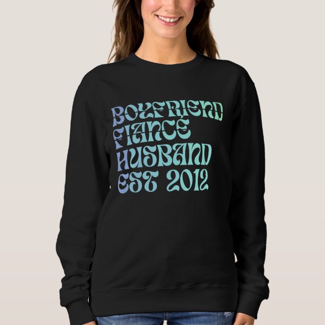 Camiseta Boyfriend Fiance Husband Est 2012 Wedding Annivers (Frente)
