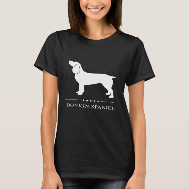 Camiseta Boykin Spaniel Dog White Silhouket (Frente)