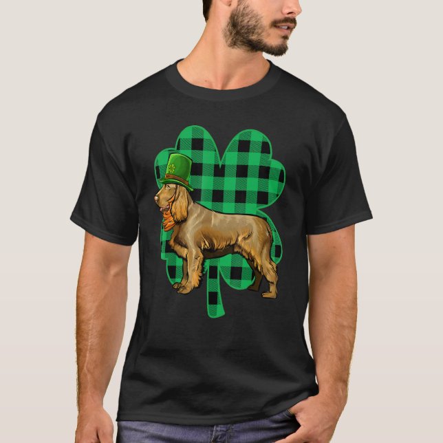 Camiseta Boykin Spaniel Leprechaun Dia de São Patrício Sort (Frente)