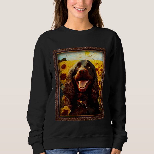 Camiseta Boykin Spaniel Painting Sunflower Flower Mom Women (Frente)