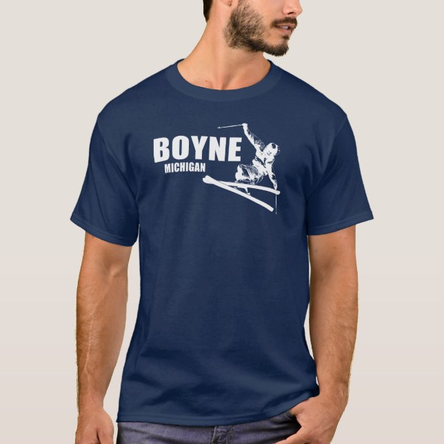 Camiseta Boyne Mountain Resort Michigan Skier (Frente)