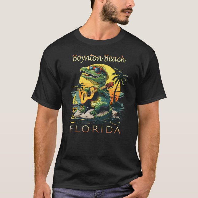 Camiseta Boynton Beach Florida Vacation Cute Alligator Souv (Frente)