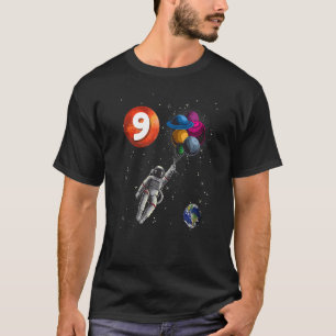 Camiseta Boys Astronauta 9 Aniversário 9 Anos Espaço