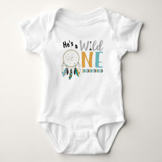 Camiseta Boys Dreamcatcher Wild ONE primeiro aniversario Ou