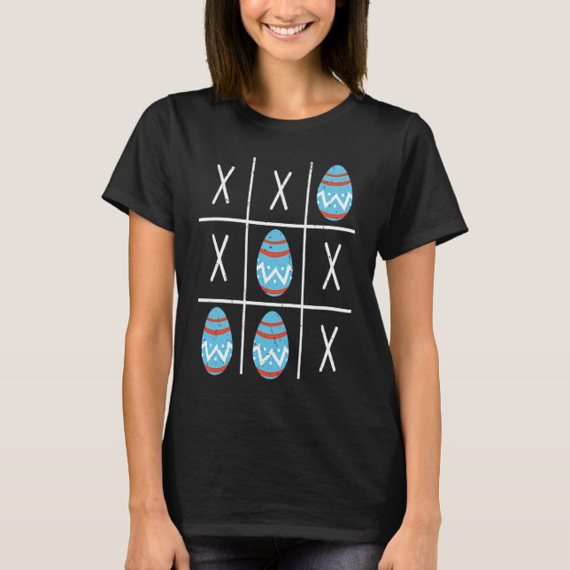 Camiseta Boys Easter Eggs Tic Tac Toe XO XO  2023 Easter (Frente)