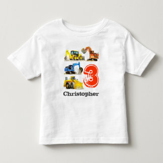 Camiseta Boys Giant Construction Diggers aniversário de 3 a