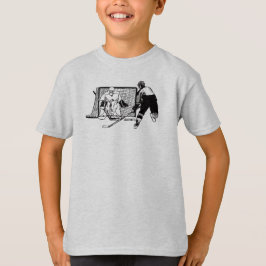 Camiseta Boys Hockey Shot on Net Ink Sketch