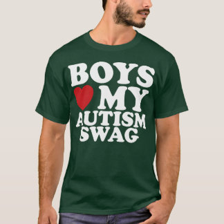 Camiseta Boys Love My Autism Swag Awareness Heart friends