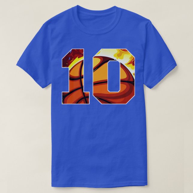 Camiseta Boys Personalizados Número 10 Presente de Basquete (Frente do Design)