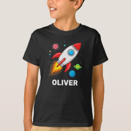 Camiseta Boys Rocket Outerspace Cute Personalizado