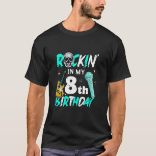Camiseta Boys Rockstar Rockin Birthday Rock Star Guitar 8