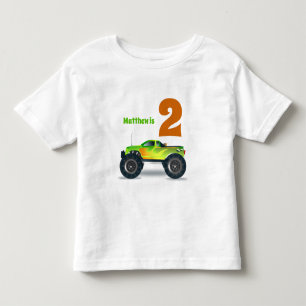Camiseta Boys segundo aniversário MONSTER TRUCK Add Name