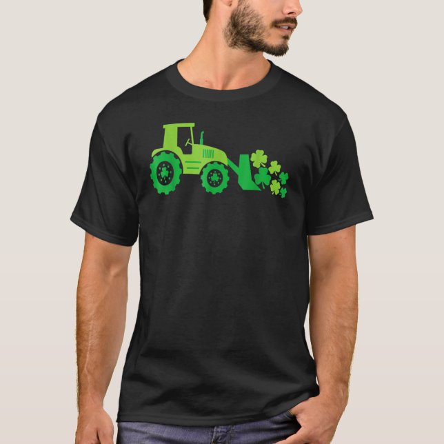 Camiseta Boys St Patricks Day Crane Truck Construction Todd (Frente)