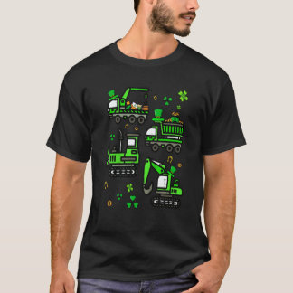 Camiseta Boys St Patricks Day Crane Truck Construction Todd