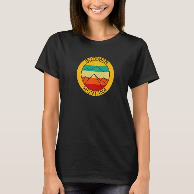 Camiseta Bozeman Montana Retro Mountain Sunset Souvenir (Frente)