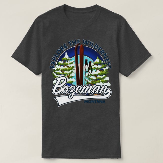 Camiseta Bozeman Montana ski 1 (Frente do Design)