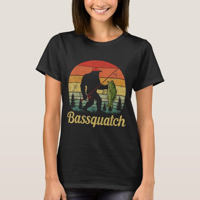 Camiseta Bquatch B Fishing Humor Bigfoot Ufo Sasquatch  (Frente)