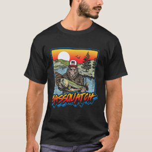 Camiseta Bquatch! Divertido B Pesca Sasquatch Retro 80s Pes