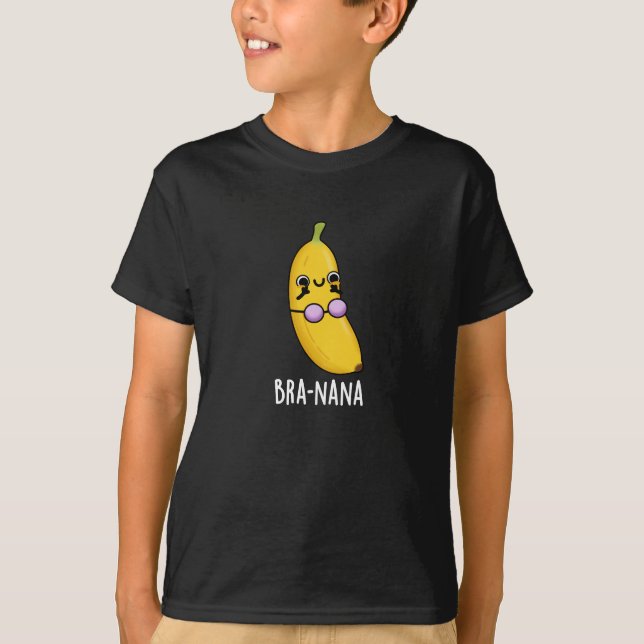 Camiseta Bra-nana Funny Banana Bra Pun Dark BG (Frente)