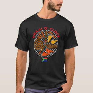 Camiseta Braai O' Relógio Tempo Engraçado África do Sul 