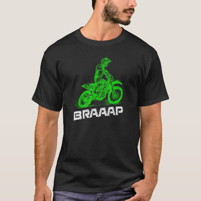 Camiseta Braap 2 Traço Enviá-Lo Motocross Dirt Bike Gr (Frente)