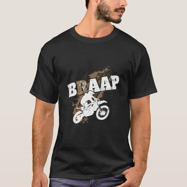 Camiseta Braap Hoodie Motocross Off-Road Gift Para Bikers B (Frente)