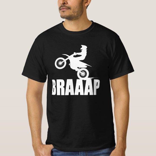 Camiseta BRAAP Motorcross Dois Traços Power Dirtbike Rider  (Frente)